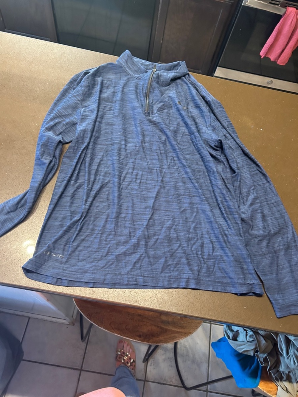 Nike Blue Long Sleeve Quarter-Zip Shirt